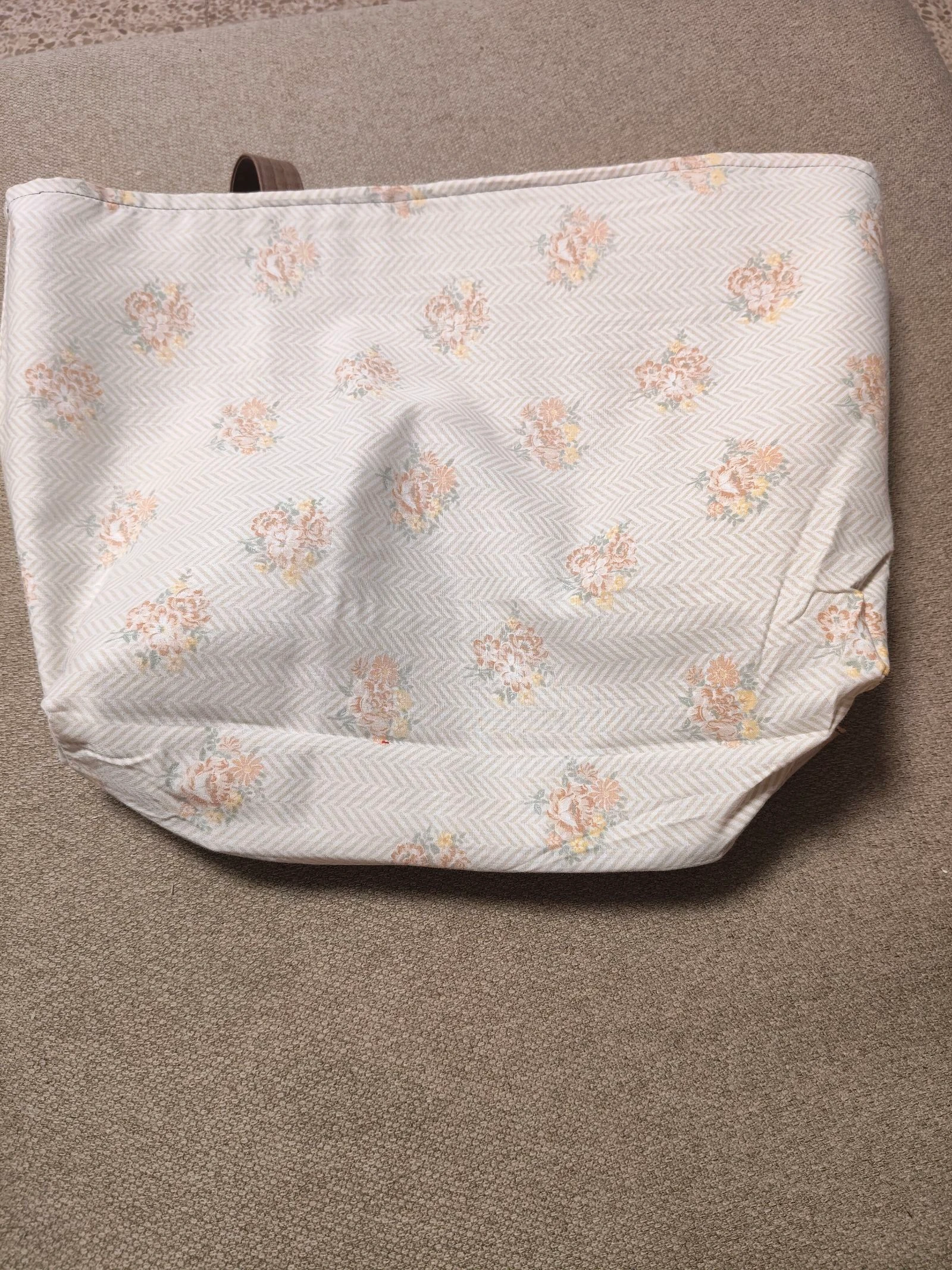 Maskucadas-Tote bag van zacht katoen met effen stof en bloemenprint binnenkant met bijpassende bloemenrand Tie-Dye – photo 6